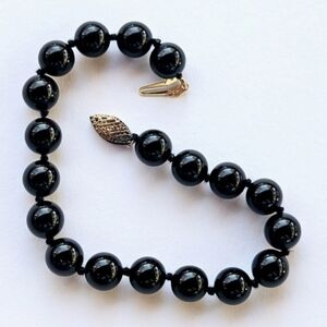 Vintage Silver and Black Onyx Bracelet
